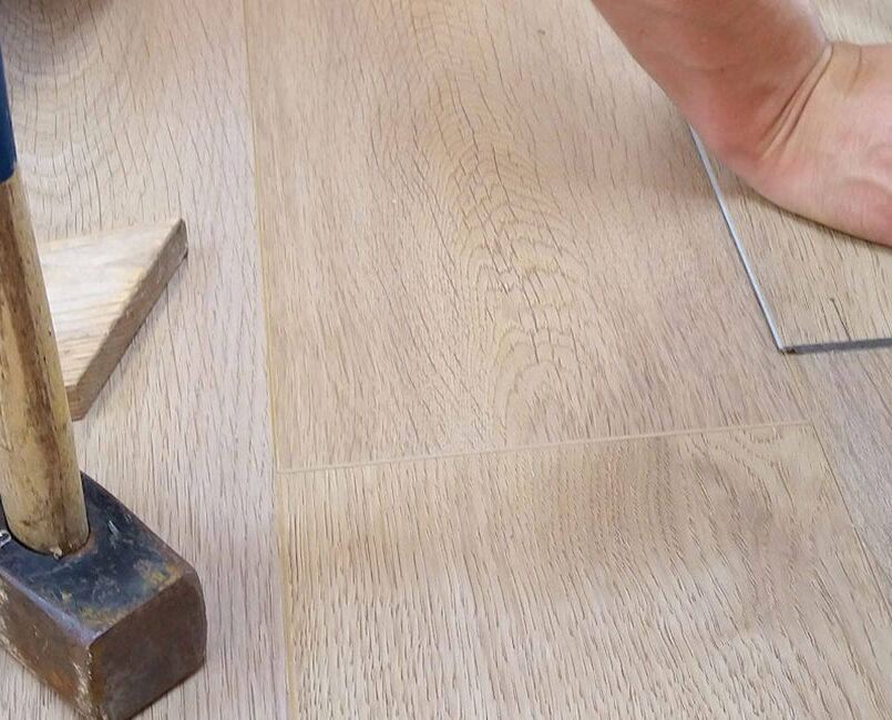 Professional flooring installation in an Omaha living room